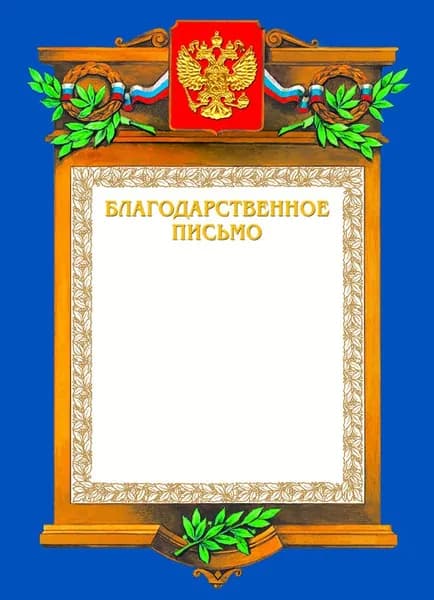 Благодарственное письмо А4 230 г/кв.м с тиснением фольгой (А4-09/БП)