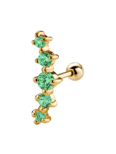 Серьга из серебра для пирсинга хряща, хеликса Файв
