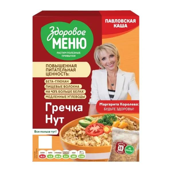 Каша гречневая Здоровое меню Павловская с нутом 400г