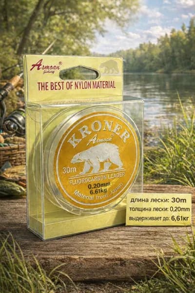 Флюорокарбоновая леска для рыбалки, размотка: 30 м, толщина: 0.2 мм