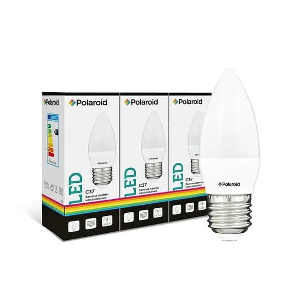 Светодиодная лампа Polaroid 220V C37 8W 4000K E27 650lm (3 шт.)