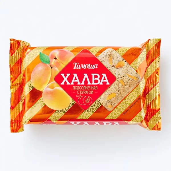 Халва подсолнечная с курагой 250 г, Тимоша