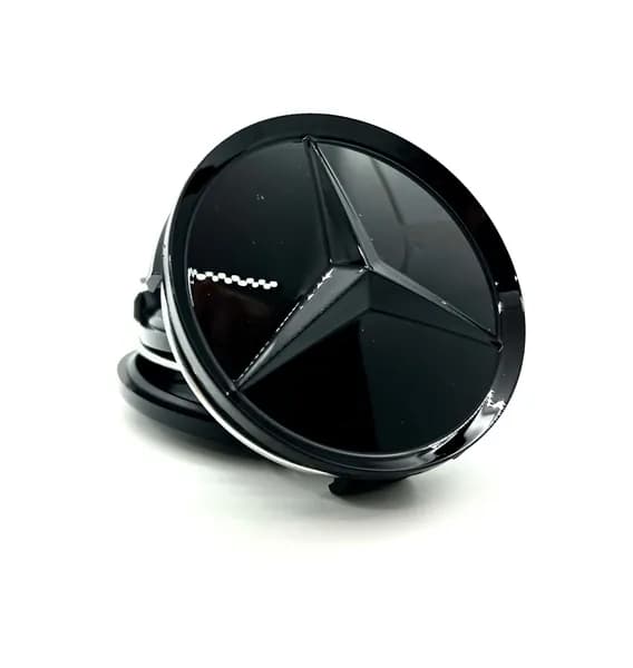 Колпачки заглушки на литые диски Mercedes 75мм Черный 1 штука.