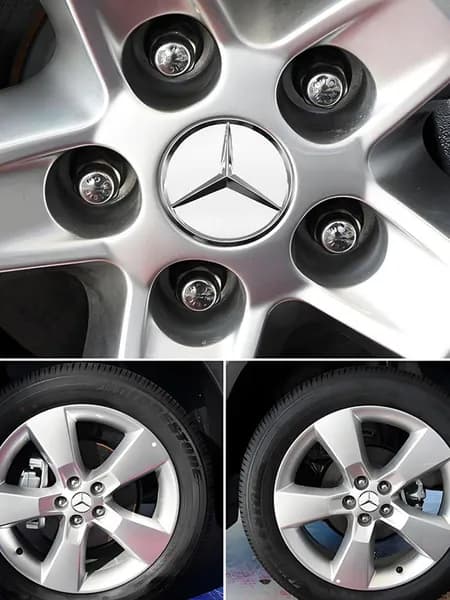 Колпачки для дисков Mercedes-Benz, диаметр 75 мм, хромированные серебристые