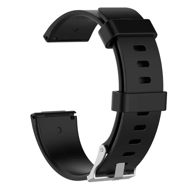 Силиконовый ремешок для умных часов Fitbit Versa, чёрный, размер L
