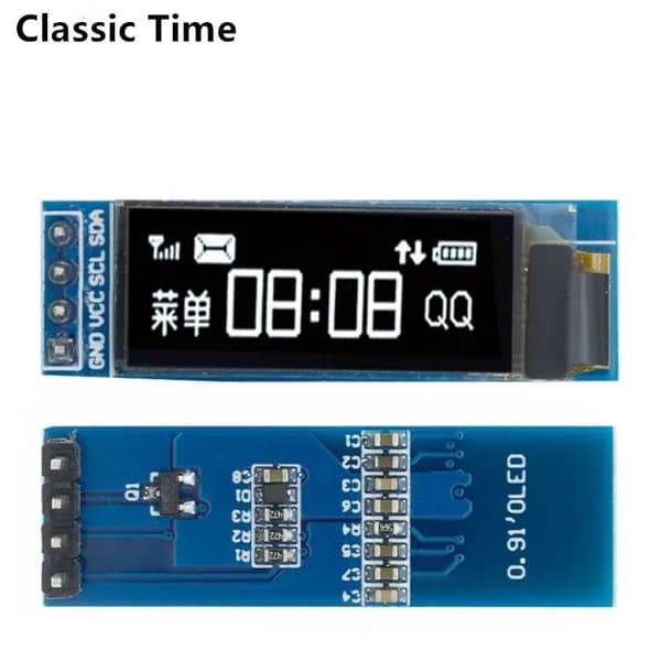 0,91-дюймовый OLED-модуль 0,91 "Белый/синий 128X32, OLED LCD светодиодный дисплейный модуль IIC Communicate для Ardunio