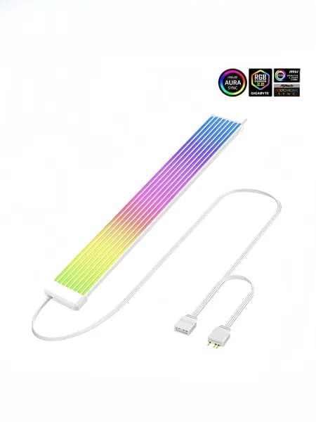 белое/8Pin/2X8Pin кабели для моддинга пк ARGB / PCI-E GPU Neon Color Line Streamer Transfer Видеокарта