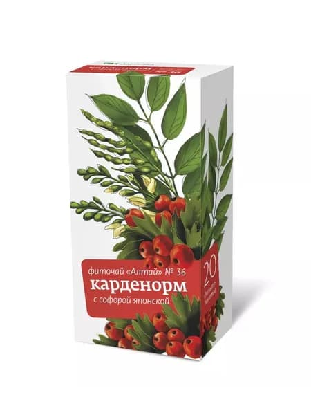 Фиточай №36 Карденорм с софорой японской, 20 пакетиков по 2г