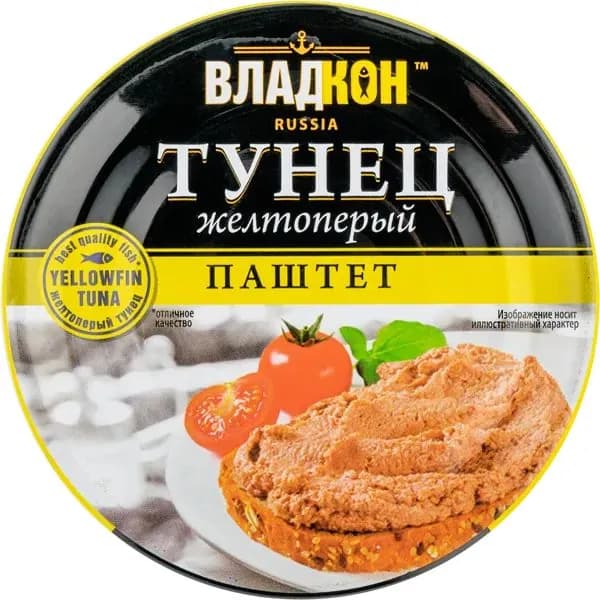 Паштет из тунца Владкон желтоперый Владкон ТД ж/б, 100 г