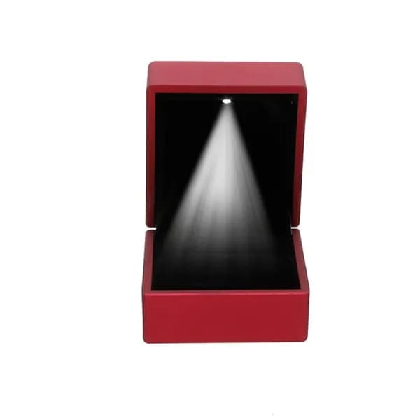 Мини-металлическая коробка для украшений с LED, красный