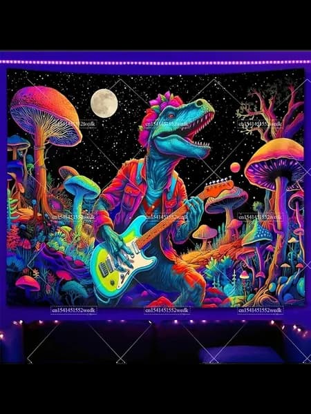Гобелен Blacklight Динозавр 95x73cm, GGT6