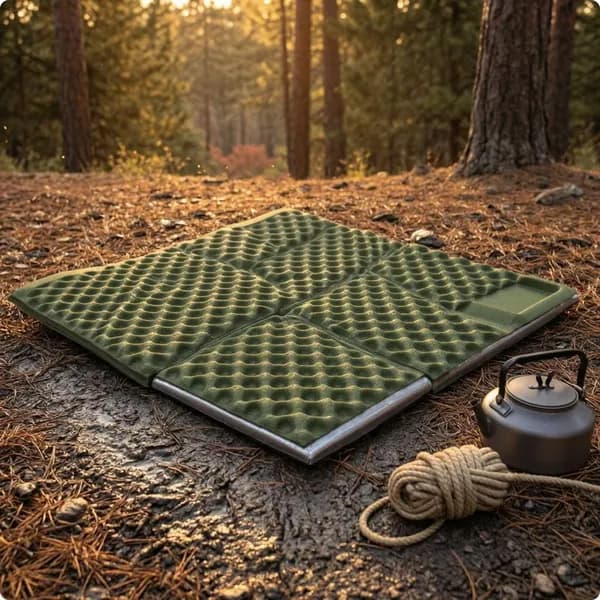 Складной коврик из IXPE с алюминиевой пленкой, 40x30x1.8 см Армейский Зеленый