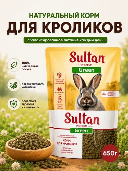 Корм для кроликов сухой GREEN 650 г