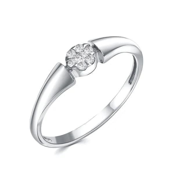 Кольцо женское с фианитами из белого золота 375 пробы 585GOLD