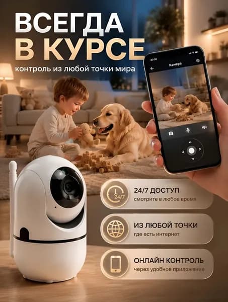 Видеоняня камера видеонаблюдения для дома Wi-Fi с телефона