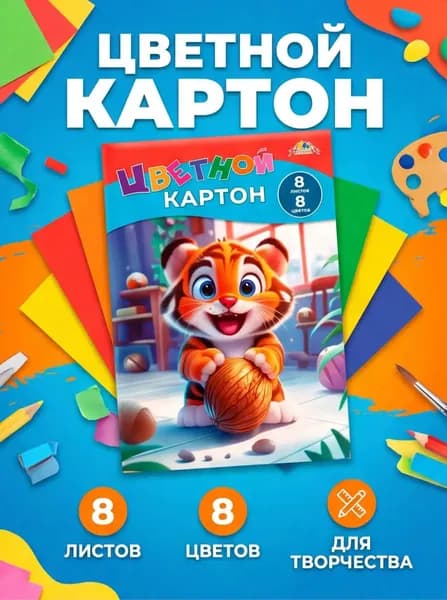 Картон A4, количество листов: 8