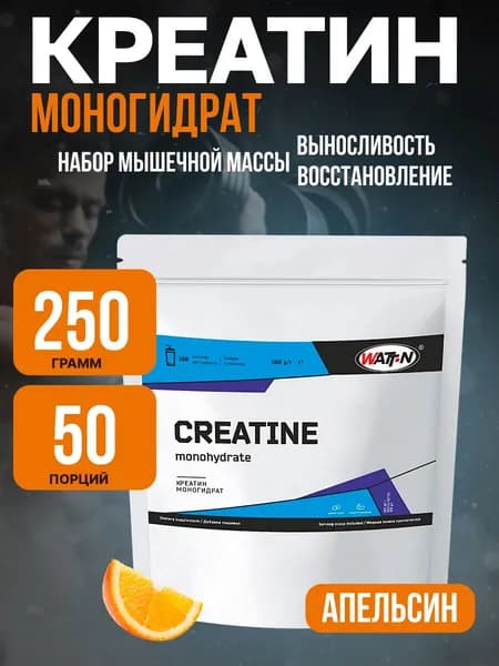 WATT NUTRITION, Creatine Monohydrate/Креатин моногидрат, Апельсин, 250 гр.