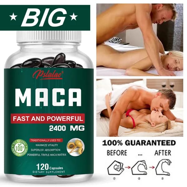 Pslalae MACA Капсулы с макой, пищевая добавка 2400 мг - для повышения энергии