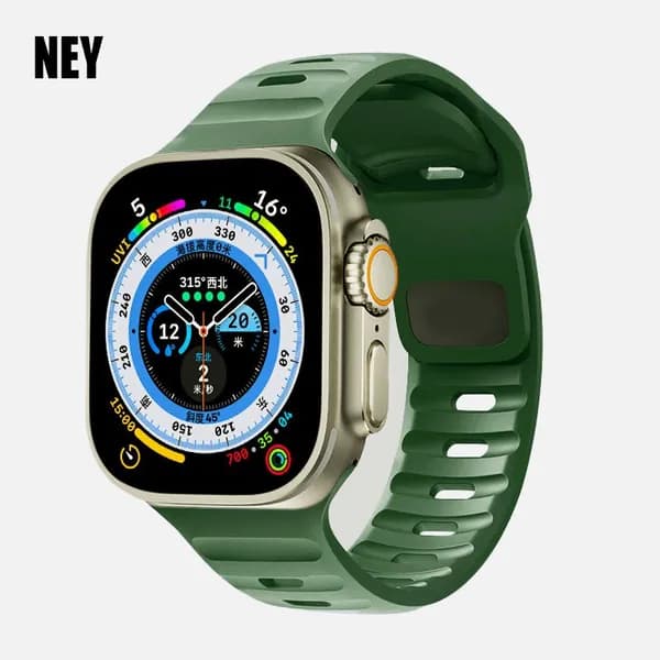 Спортивный ремешок для Apple Watch ремешок Ultra-2 49 мм 45 мм 40 мм 44 мм 41 мм 42 44 45 мм Силиконовый браслет iWatch Series 9 8 7 6 SE 5 4 3. Часы для бега, цифровые часы, умные часы
