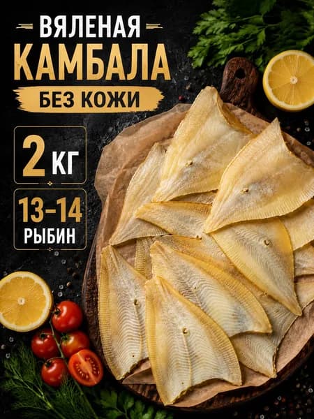 Камбала вяленая, обесшкуреная. 2 кг
