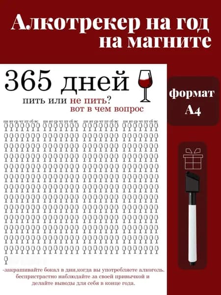 Магнитный алкотрекер на год