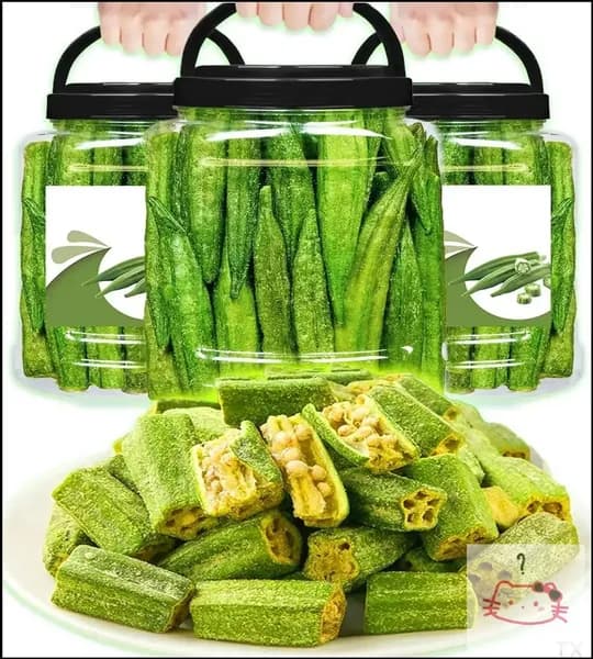 100 г,Хрустящие окра,вкусная закуска из сушеных овощей, овощные снэки, полезные и питательные, готовы к употреблению, семейная закуска