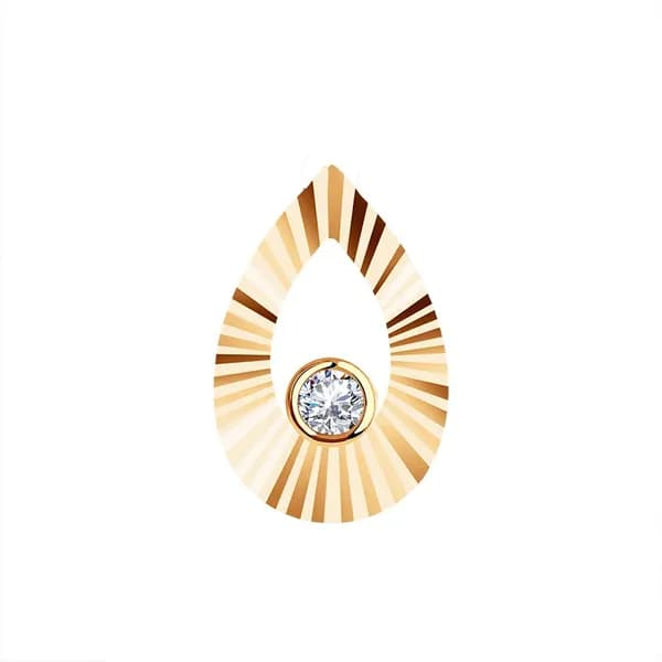 Золотая подвеска DIAMANT-ONLINE с фианитом 585 пробы