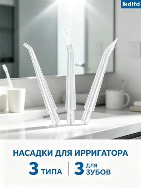 Комплект из 3 насадок для оральной ирригации, надёжная конструкция, простая замена