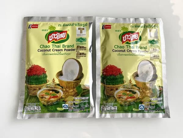 Тайское натуральное сухое кокосовое молоко, 2 шт по 60 гр, Kornthai coconut cream powder