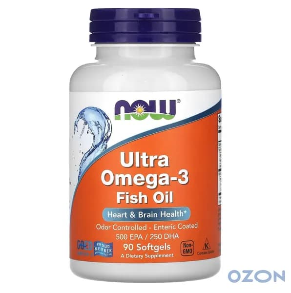 Омега 3 Ultra Omega-3 Ультра Омега, Fish Oil, рыбий жир, 90 гелевых капсул