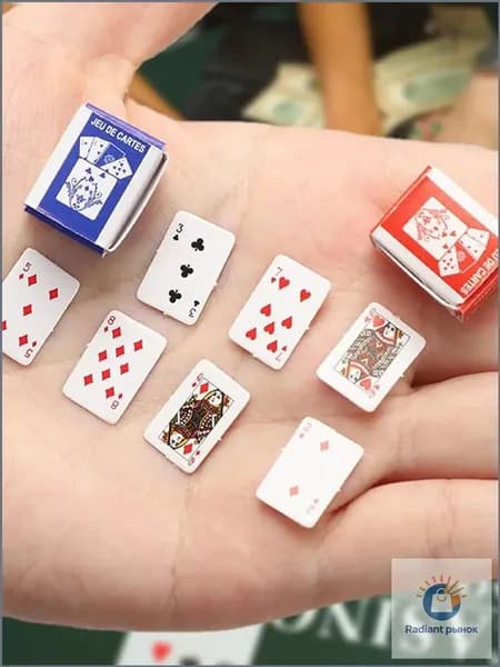 Мини-игральные Карты, 54 Карты В Колоде