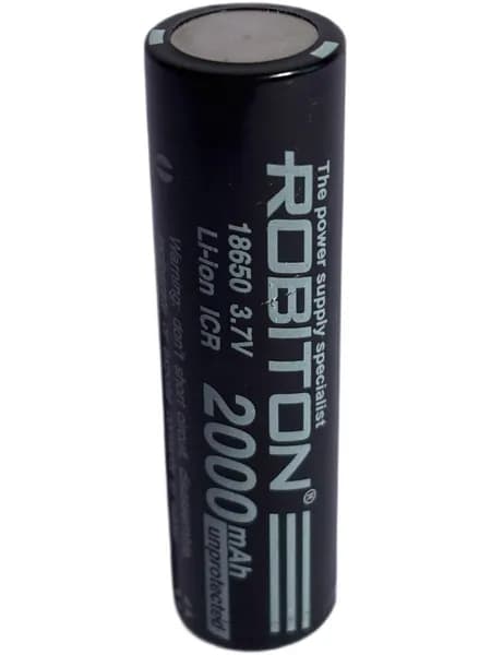 Аккумулятор li-ion Robiton 18650 3,7V 2000mAh (плоские клеммы)