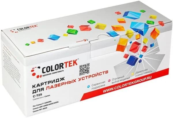 Картридж для принтера Colortek, 1600 стр, для Canon, черный (CT-725/HQ-725)