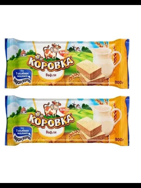 Вафли со вкусом топленого молока 300 г, 2 уп
