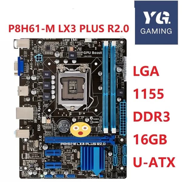 P8 H61-M Socket LGA1155/Процессор LGA1155/Сокет 1155 Core i3 i5 i7LGA1155 Core i3 i5 i7, LGA 1155, DDR3, Материнская плата