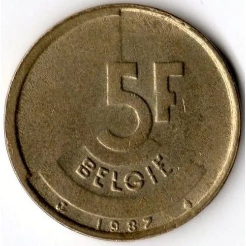 5 франков, BELGIE, 1987 год, Бельгия