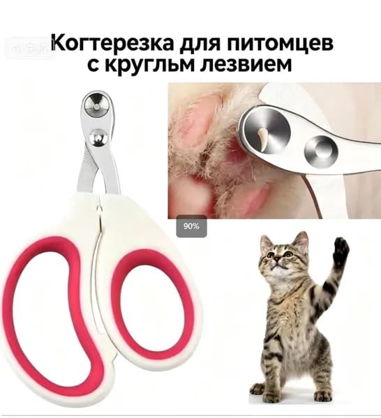Безопасная когтерезка для котят и взрослых кошек, ножницы для подрезки когтей с округлым лезвием