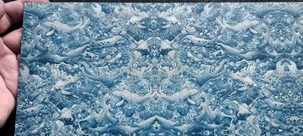ABS (АБС) пластик чёрный с рисунком "Аквакамуфляж" 1,7х300х300 мм.
