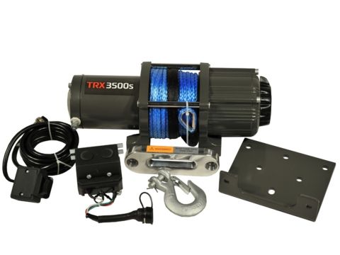 Лебёдка для квадроцикла 4REVO LX-S3500 12V (тяговое 1588кг) синтетический трос + пульт ДУ