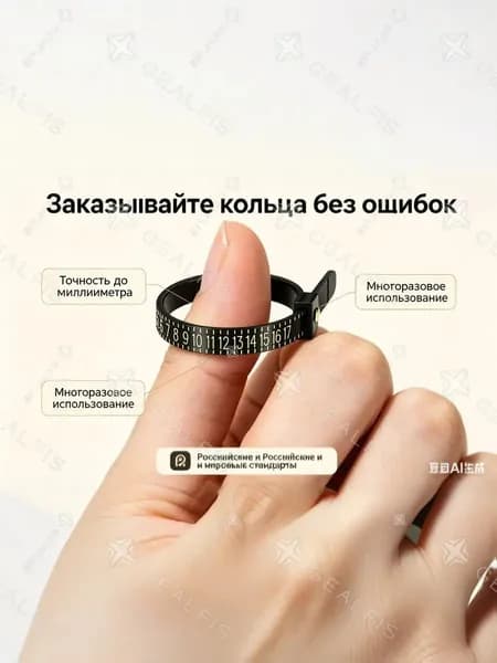 Кольцемер измеритель размера пальца, лента для измерения обхвата пальца под кольцо, многоразовая мерная лента для ювелирных изделий.