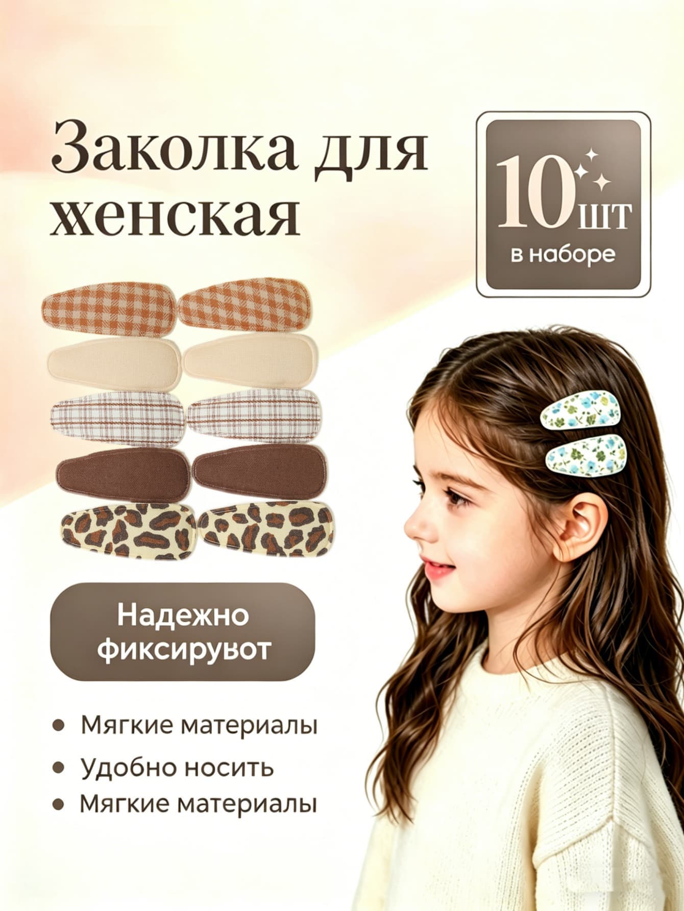 Заколка для волос 1 шт.