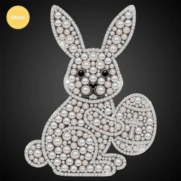 DIY-картина из жемчужных бусин с кроликом, 25 25 см, без рамки