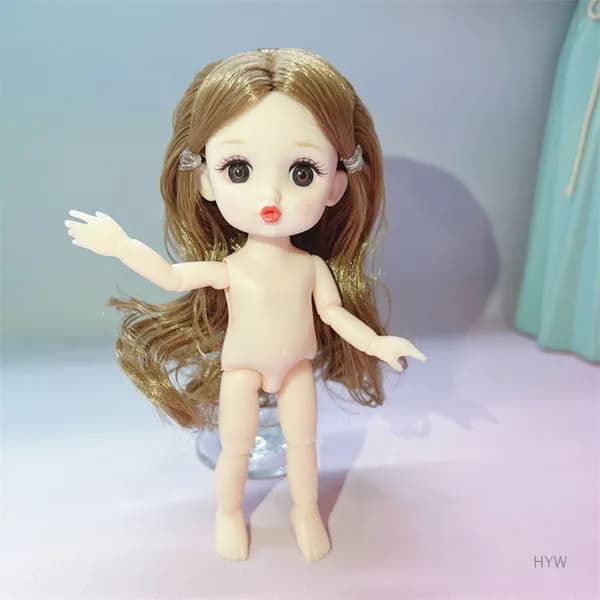 BJD кукла 8 частей тело 17 см высота 13 шарниров подвижные 3D глаза