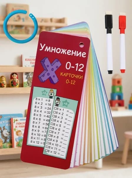 Карточки-закладки таблица умножения деления для детей