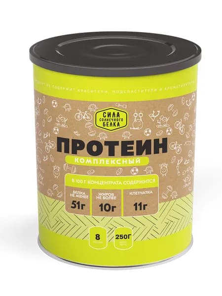 Комплексный протеин, Сила солнечного белка 250г, спортивное питание