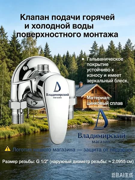 Смеситель для душа из цинкового сплава для поверхностного монтажа, переключатель потока горячей и холодной воды, смеситель для ванной комнаты, переключатель для душа