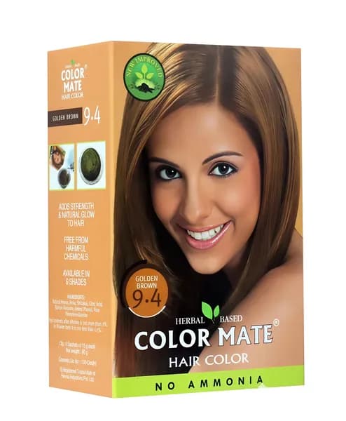 Краска для волос Color Mate без аммиака, цвет Золотисто-Коричневый Тон 9.4, 5шт. х 15г