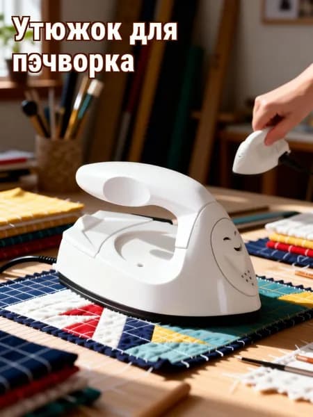 Компактный белый мини утюг для термотрансфера и крафта, с европейской вилкой