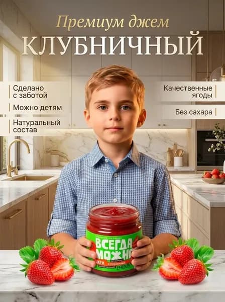 Джем Клубника без белого сахара