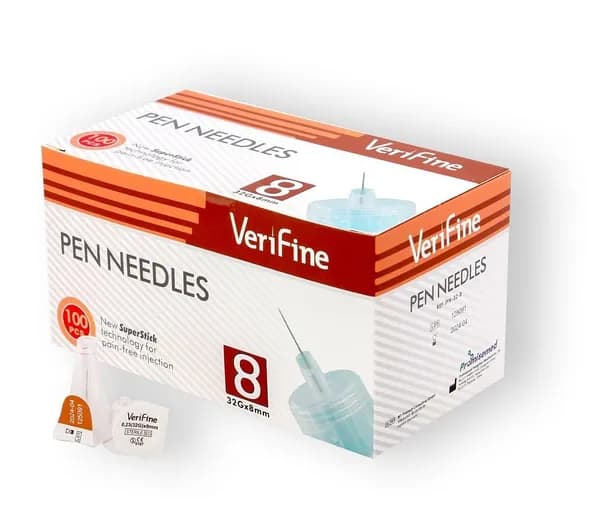 Иглы для шприц-ручек Verifine(Верифайн) - 8 мм х 32G, 100 игл